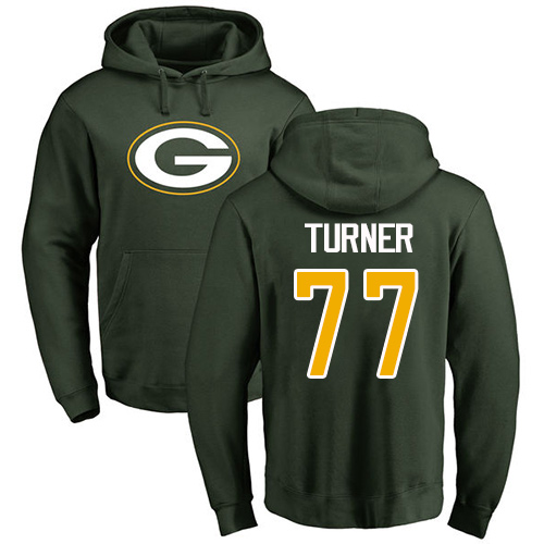 Men Green Bay Packers Green #77 Turner Billy Name And Number Logo Nike NFL Pullover Hoodie Sweatshirts->green bay packers->NFL Jersey